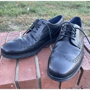 Cole Haan Mens Size 10 Original Grand OS Oxford Wingtip Shoe Black Leather Dress
